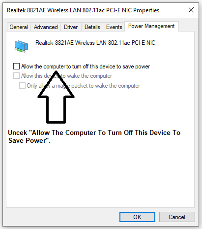 Allow The Computer To Turn Off This Device To Save Power