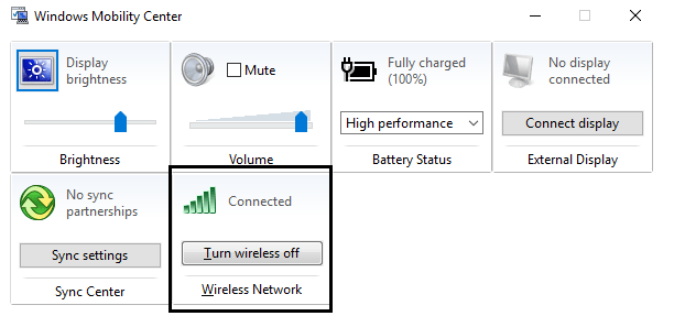 Wireless Wifi ON