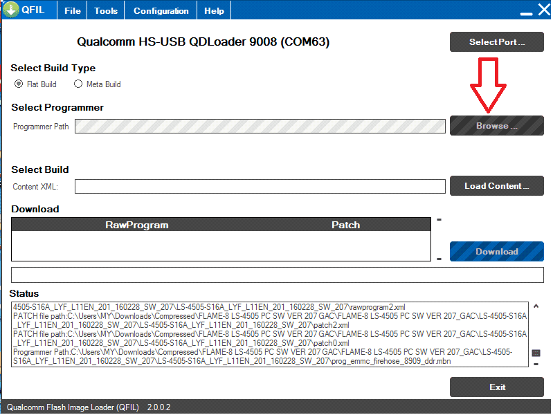 Browse File Firmware QFIL