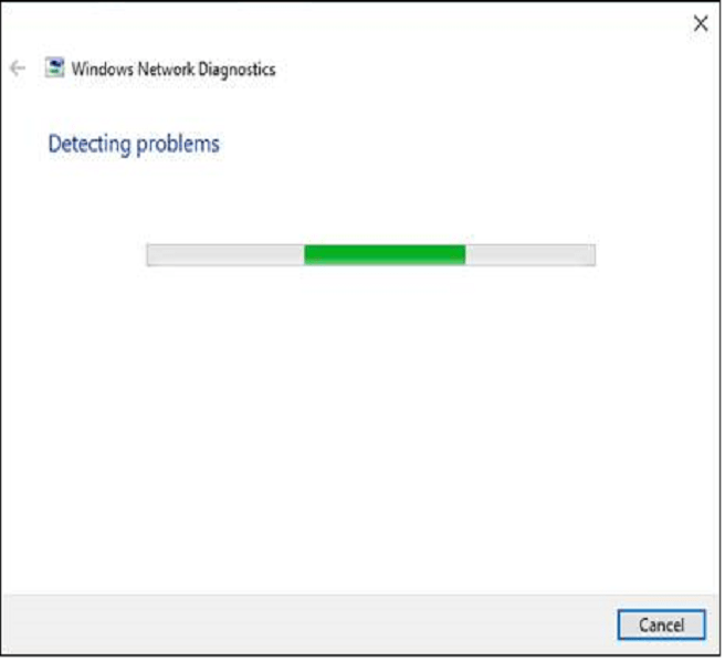 Network Troubleshooter to finish scanning your laptop