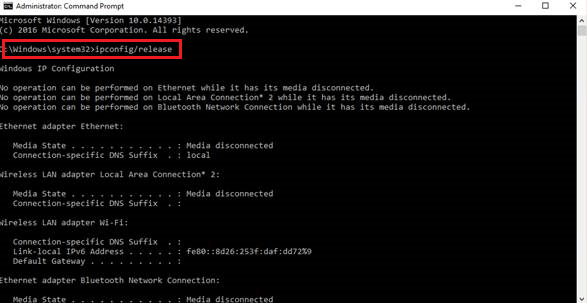 Reset TCP IP Configuration