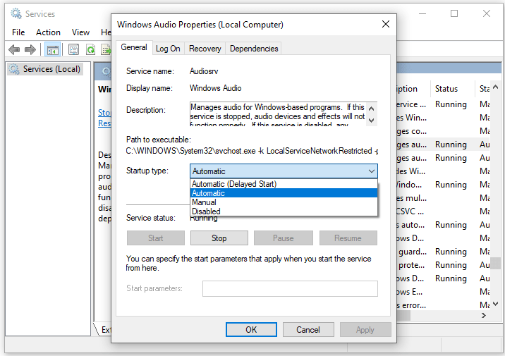 Windows Audio Properties Automatic
