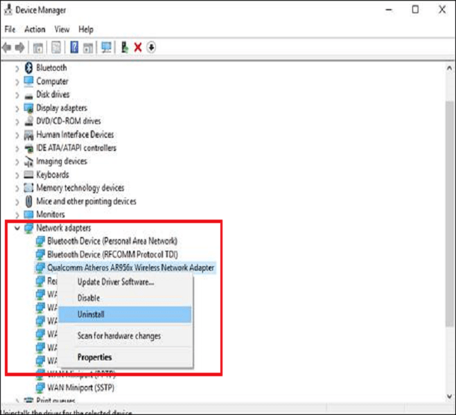 qualcomm atheros ar956x wireless driver disconnected