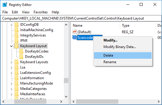 Enable or disable the Caps Lock key in Registry Editor