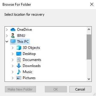 Select a location to save the file