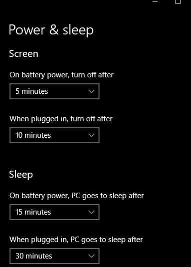 Adjust Power Settings