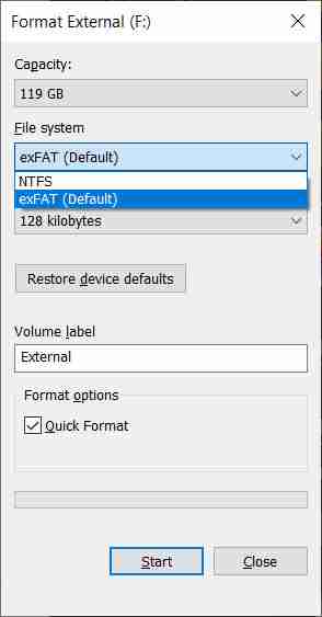 how to erase and format external hard drive windows