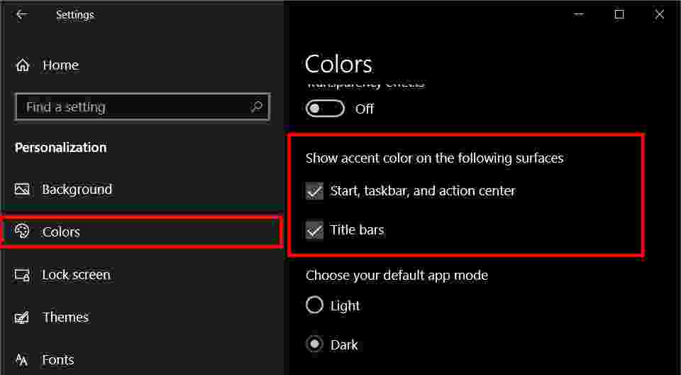 How to  Change the Accent Color to Dark