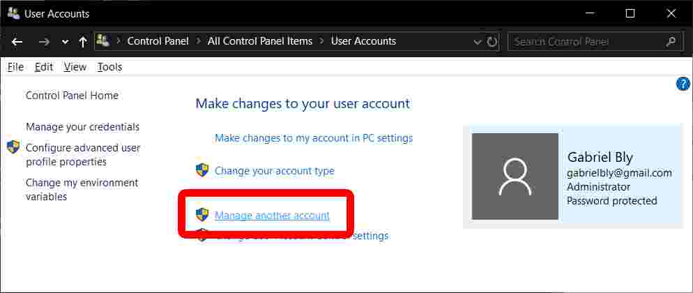 How to Delete Administrator Account in Control Panel