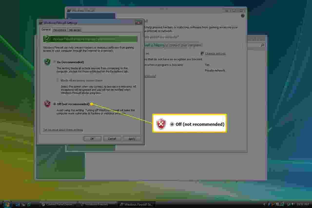 How to Disable  Firewall in Windows Vista