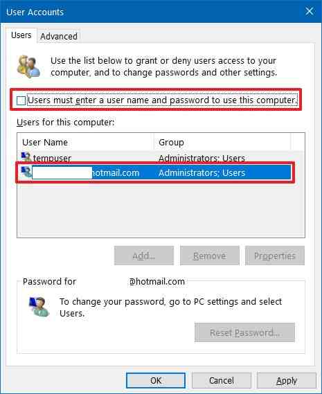 How to Disable Login Password in Windows 10