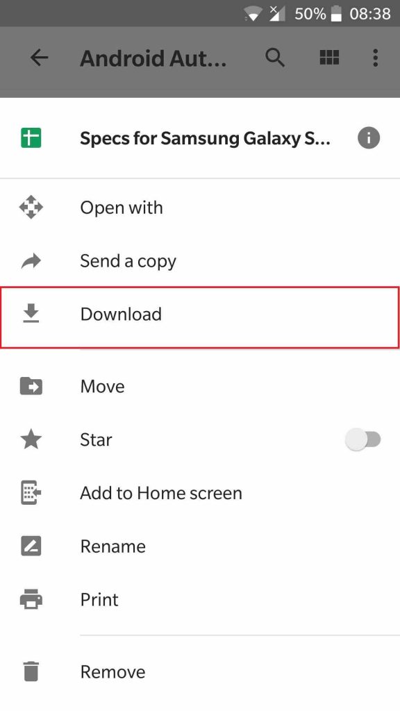 download all files from google drive to my phone