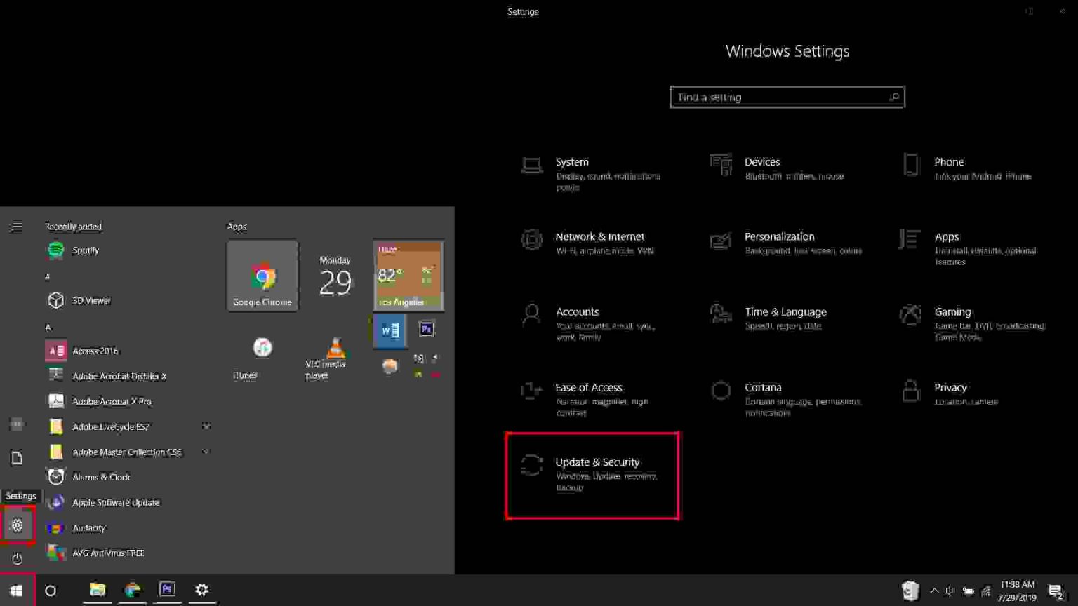 returning windows 10 to factory settings
