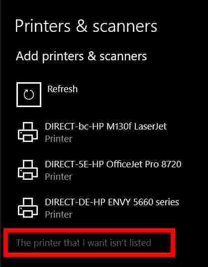 How to add a printer in Windows 10 via WiFi