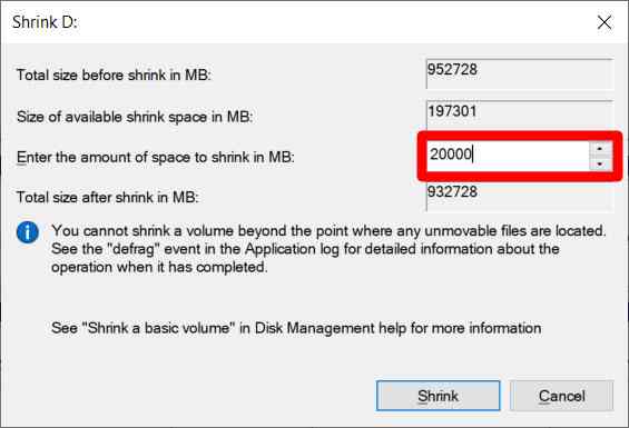 How to partition a Windows 10 hard disk