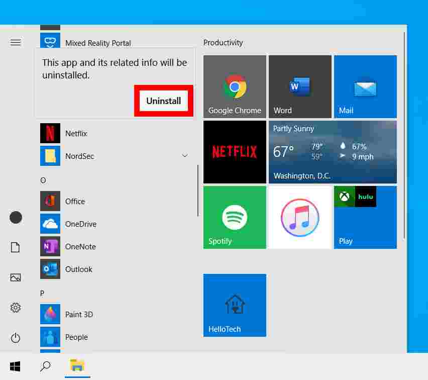 How to uninstall applications on Windows 10