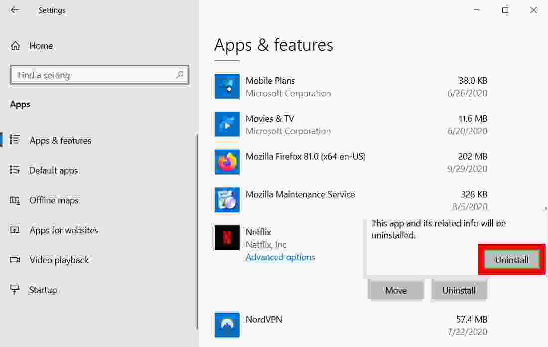 How to uninstall applications on Windows 10 via Settings