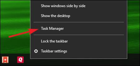 Right-click the Taskbar
