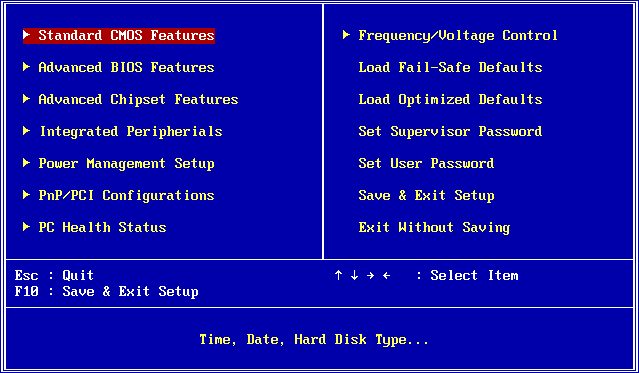 Usable RAM settings in the BIOS