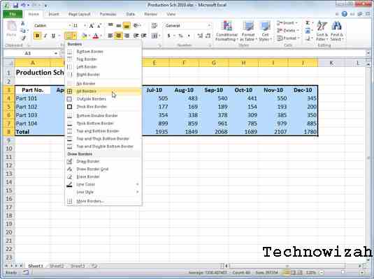 How to Create an Excel Table with Borders