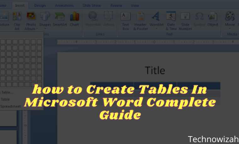How to Make a Tables In Microsoft Word Complete Guide