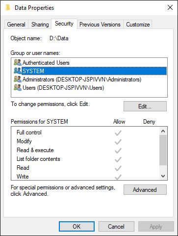 Change File Ownership Settings