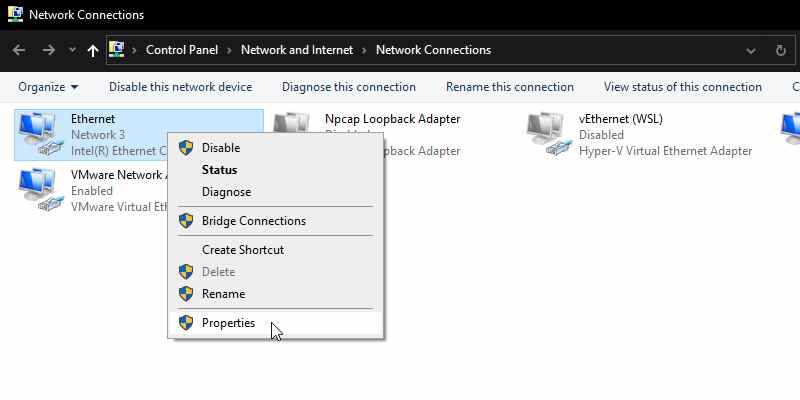 Configure Adapter Settings