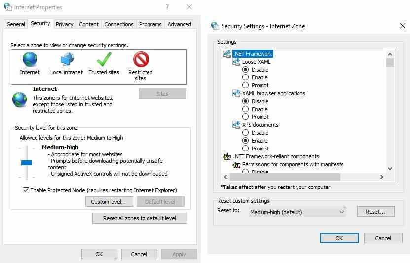 Failed to apply plugin. Internet properties где находится в Windows 7.