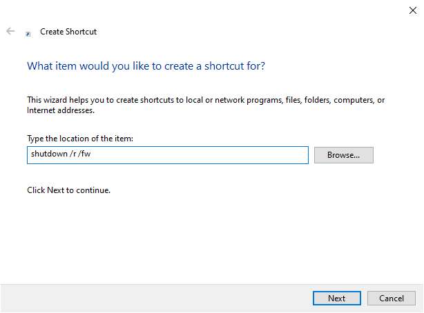 Create Desktop Boot Shortcut To UEFI Firmware Settings