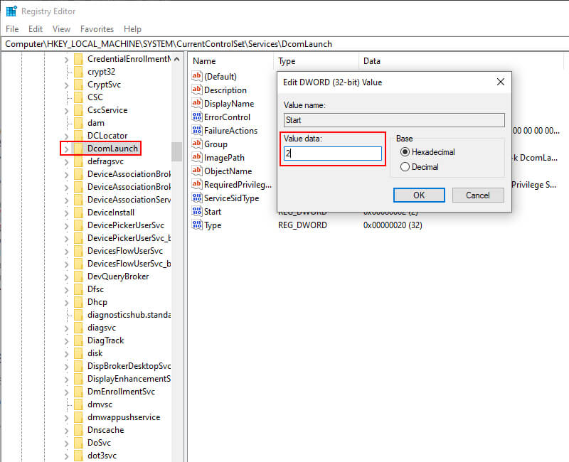 Force RPC Services To Start Using Registry Editor