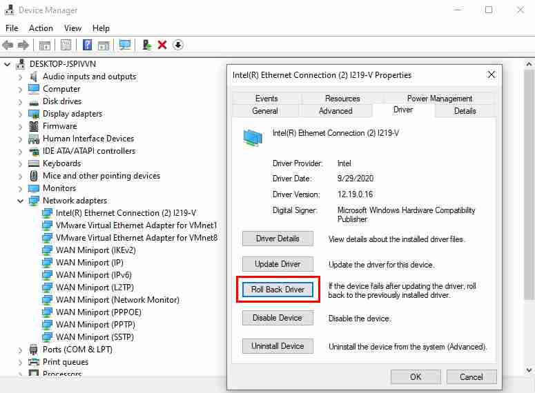 How to Roll Back Network And Display Driver To Previous Version Versi