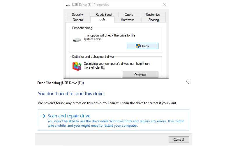 Scan the Drive for Errors