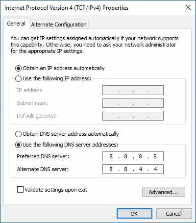 Switch to Public DNS
