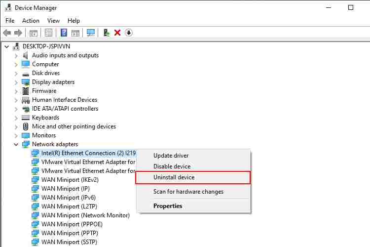 Uninstall And Reinstall Network Driver