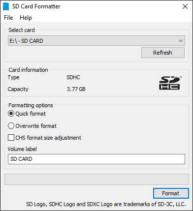 Use SD Memory Card Formatter