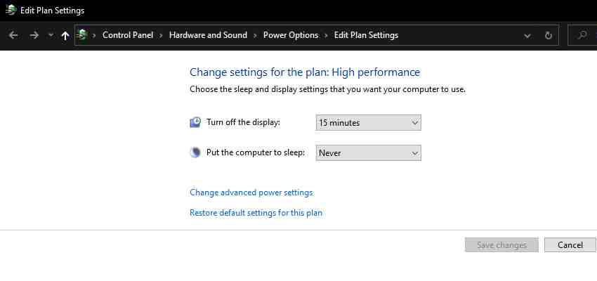 Check Windows Power Options