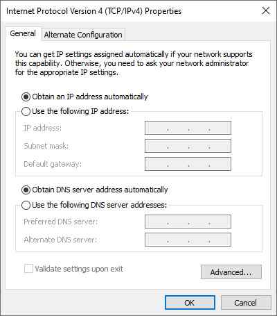 Check Manual IP Address Setting