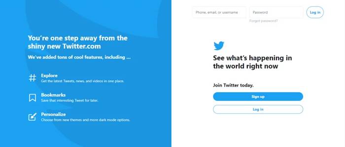 Log in on Twitter Official Site