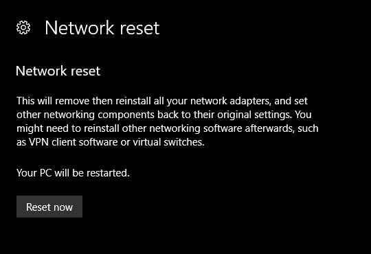 Reset Network Settings