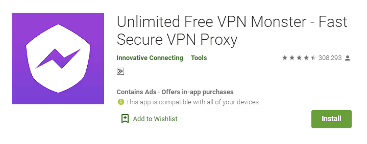 Unlimited Free VPN Monster