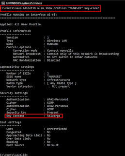 Viewing Saved WiFi Passwords on Computer with CMD