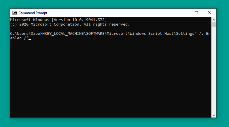 Via Command Prompt