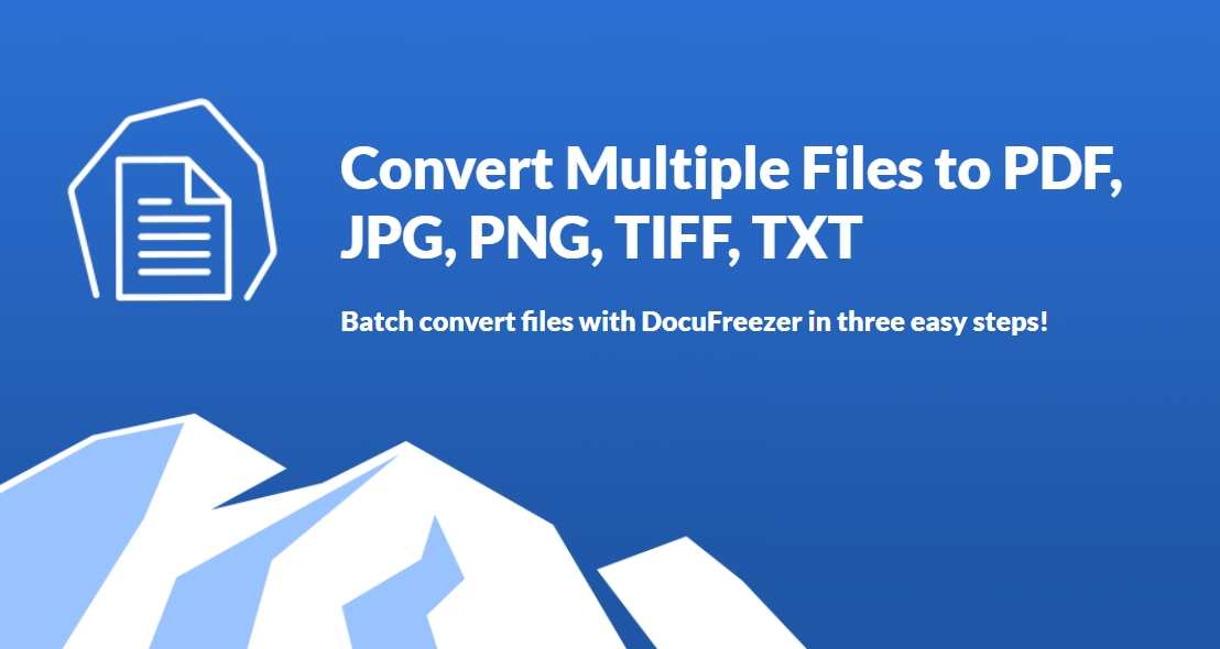 Convert JPG to PDF with DocuFreezer