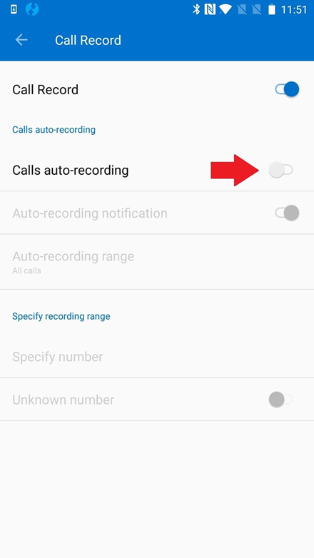 Native call recording feature